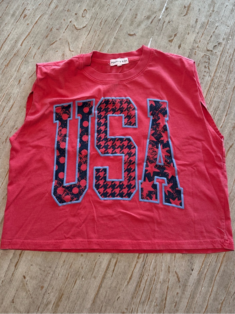 Poppy and Pine- Red USA Graphic Tank Top